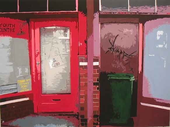 Red door - painting by Peter Tankey