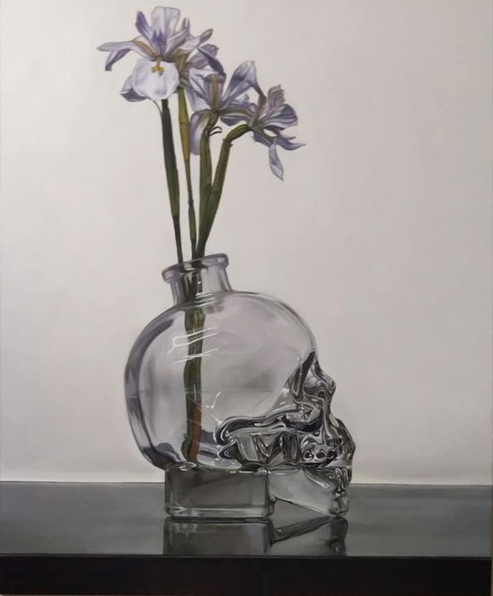 Wild Iris Cycle - painting by Peter Tankey